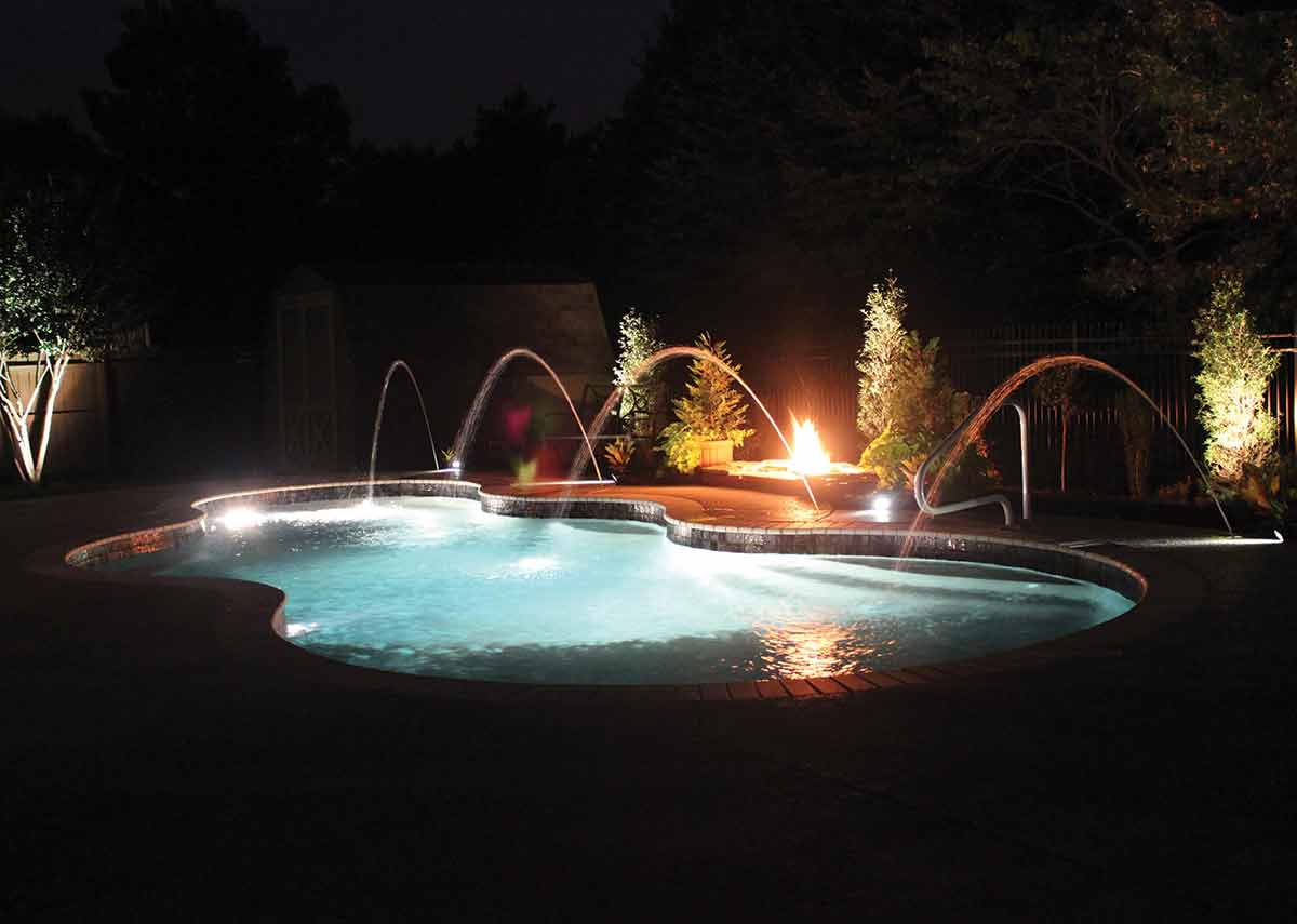 Axiom-fiberglass-pool-night