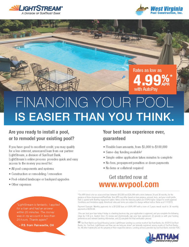 Financing Options West Virginia Pool Construction